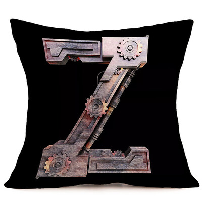 

Siaonvr Vintage alphabet Cotton Linen Pillow Case Sofa Waist Throw Cushion Cover Home De