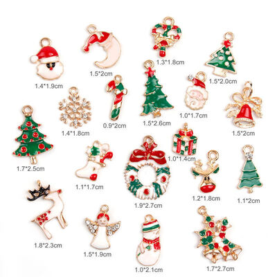 

19pcsset Metal Alloy Mixed Christmas Holiday Charms Jewellery Pendants Decor