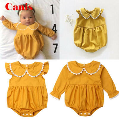 

Newborn Baby Girl Lace LongShort Sleeve Romper Bodysuit Jumpsuit Outfit Clothes