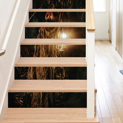 

Toponeto Halloween 3D Sticker Crow Tombstone Staircase Sticker Waterproof Wall Sticker