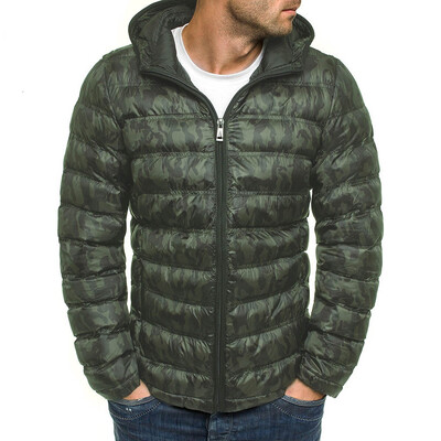 

Gobestart Mens Autumn Winter Hoodie Camouflage Warm Jacket Packable Light Top Quality Coat