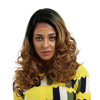 

〖Follure〗Glueless Resistant Lace Women Long Brown Natural Curls Hair Full Wig