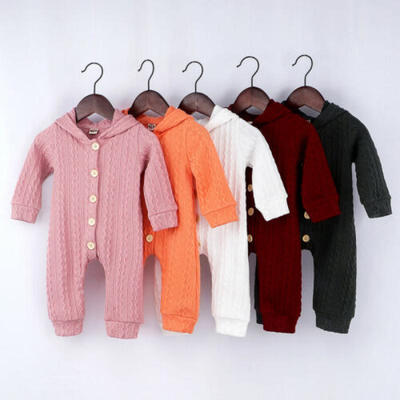 

Winter Warm Kids Baby Girl Boy Long Sleeve Knitted Romper Jumpsuit Clothes 0-24M