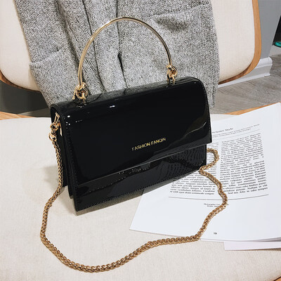 

Temperament bag female 2019 new Korean fashion leather casual handy wild chain shoulder slung small square bag