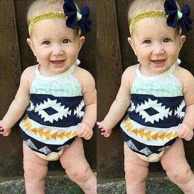 

Newborn Baby Girl Halter Tassels Romper Jumpsuit Bodysuit Outfit Clothes Sunsuit