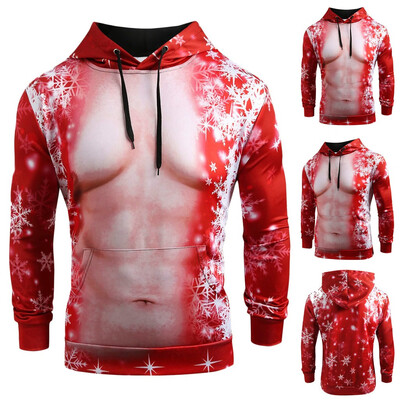 

Tailored Christmas Women Men Couples Print Long Sleeve Hoodie Sweatshirt Pullover Tops
