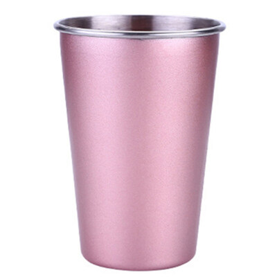

500ml Stainless Steel Coffee Mug Beer Tea Milk Travel Hand Large Cup Straw Lid