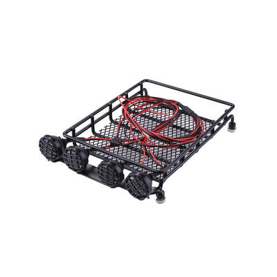 

Metal Roof Luggage Carrier Rack with Light for 110 RC Crawler Car Axial