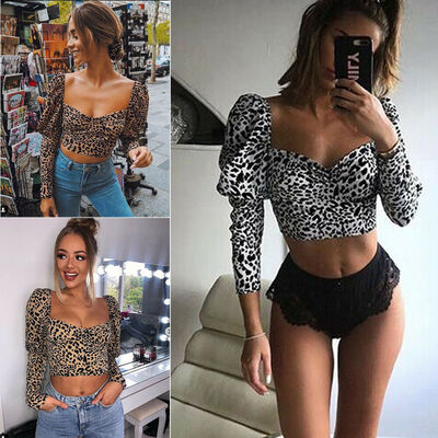 

SUNSIOM Womens Tank Tops Leopard Print Vest Backless Blouse Camisole Crop T-shirt