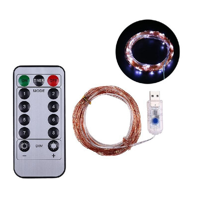 

Portable USB Charge INS Stars Of Heaven Decoration Flashing 10 Meters 100 Bulbs 8 Light Functions Copper Wire String Light With Re