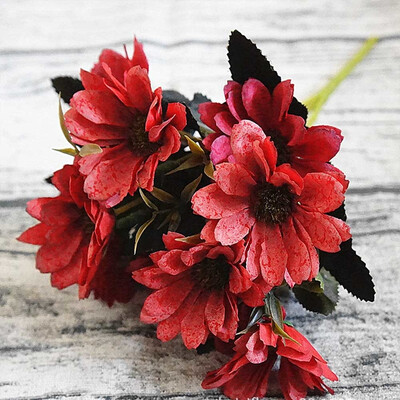 

Wedding Bouquet Silk Daisy 5 Branches Fake Plants Artificial Flowers Home Decor
