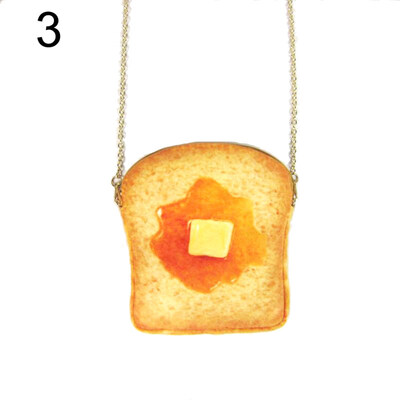 

Creative Toast Bread Shape Women Small Crossbody Shoulder Bag with Chain Strap