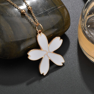 

Five Petal Flower Earrings Necklace Set Female Personality Fashion Drop Oil Sweet Multi-color Flower Earrings Jewelry Ladies