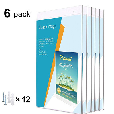 

JINDIAO A3 Vertical Transparent Card Slot Display Stand 6pcs 6033