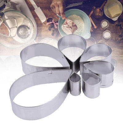 

Greensen 7 pcs set Stainless Steel Water Drop Shape Non-sticky Cake Muffin Egg Baking Mold
