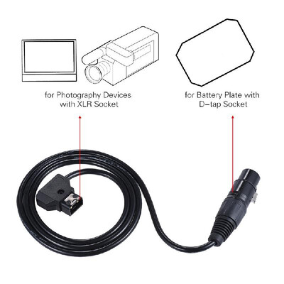 

Andoer 100cm 33ft D-Tap Male to XLR 4-Pin Female Adapter Power Supply Cable Cord for V-mount Battery Plate Camcorder Monitor