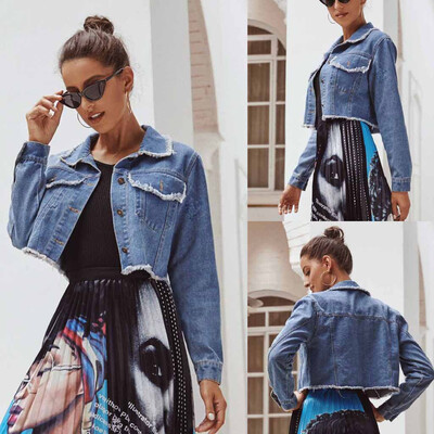 

Toponeto Womens Denim Long Sleeve Button Jacket Casual Coat Outwear