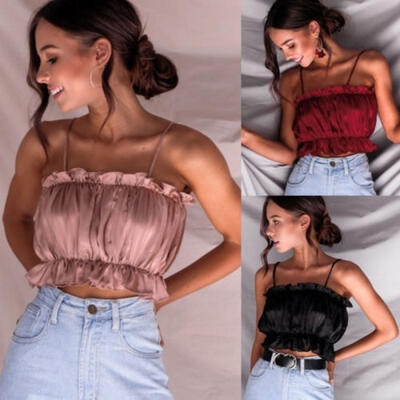 

2018 Summer Women Casual Tank Vest Sexy Sleeveless Crop Tops