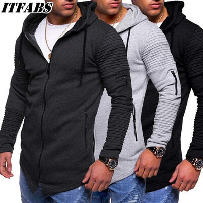 

Men Casual Hoodie Sweatshirts Pullover Coats Zipper Jacket Long Sleeve Shirts