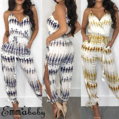 

Women´s Clubwear Playsuit Bodysuit Party Jumpsuit Romper Chiffon Long Trousers