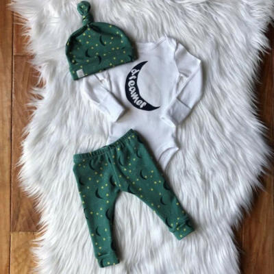 

SUNSIOM Newborn Infant Baby Girls Boy RomperPantsHat Leggings 3pcs Outfits Set Clothes