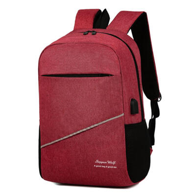 

3pcsset Solid Color Backpacks Preppy Style Men School Laptop USB Knapsack