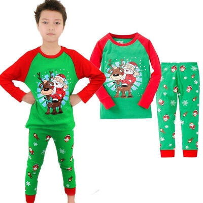 

Baby Kids Toddler Boy Xmas Santa Claus Suit Nightwear Pajamas Sleepwear Set 2T-7