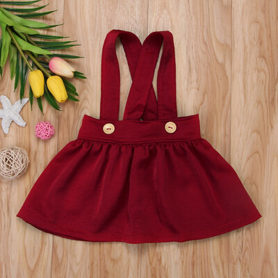 

Kids Baby Girls Casual Cotton Overalls Jumper Dress Suspender Tutu Mini Skirt