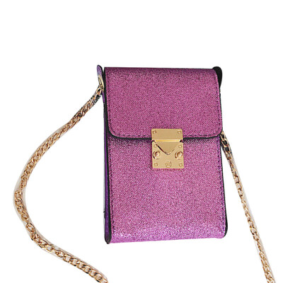 

Fashion Women Solid Color Faux Leather Crossbody Shoulder Bag Phone Holder Pouch