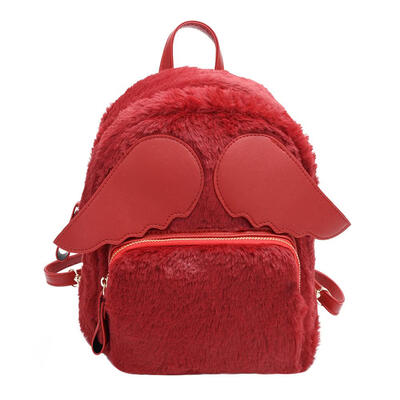 

Women Handbag Plush Wing Backpack Preppy Casual Girls School Shoulder Bags
