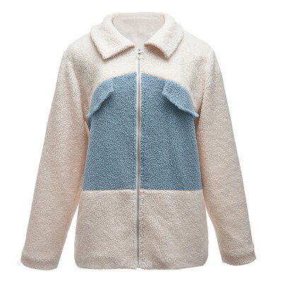 

Women Coat Outwear Autumn Winter Warm Long Sleeve Plus Size Splice Zipper Jacket