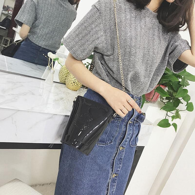 

Fashion Women Mini Crossbody Bag Bucket PU Leather Chain Shoulder Messenger Bag Handbag