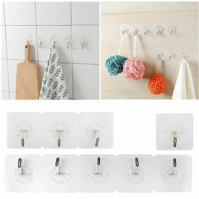 

Reusable Anti-Skid Hooks Strong Sticky Traceless Kitchen Bathroom Wall Hooks