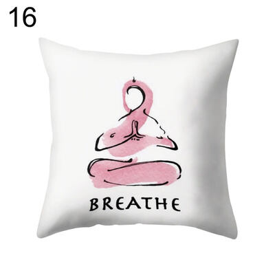 

Cartoon Buddha Lotus Pillow Case Waist Throw Cushion Cover Car Office Home Decor