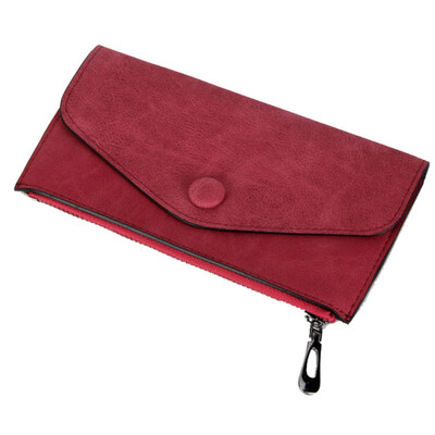 

Womens Girls Trendy Slim Matte Faux Leather Simple Long Envelope Wallet Party