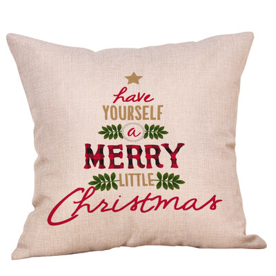 

Tailored Christmas Pillow Case Glitter Cotton Linen Sofa Throw Cushion Cover Home Decor