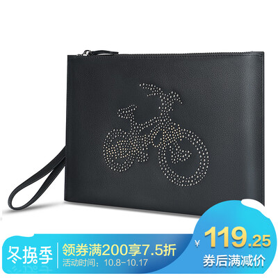 

Scarecrow mens hand bag top layer cowhide soft multi-function large capacity practical mens casual hand caught envelope bag MMHD02180880 black printed pattern