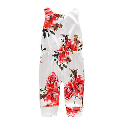 

Infant Baby Girls Floral Print Sleeveless Rompers Kids Girls Casual Rompers Jumpsuit for Newborn Clothes