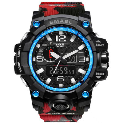 

SMAEL Mens Digital Wristwatch Multifuntional Outdoor Sport Watch Dual Display Waterproof
