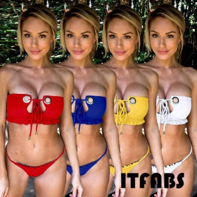 

Women Push-up Padded Bra Bandage Bikini Set Swimsuit Triangle Swimwear Bathing