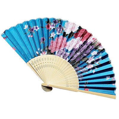 

Siaonvr Vintage Bamboo Folding Hand Held Flower Fan Chinese Dance Party Pocket Gifts