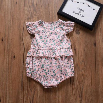 

Canis Newborn Baby Girl Floral Romper Bodysuit Jumpsuit Summer Outfits Clothes