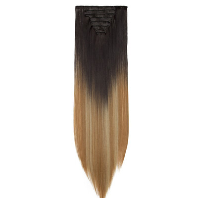 

8Pcs 18 Clips 17-26 Inch Curly Straight Full Head Clip In On Hair Extensions Women Lady Hairpiece
