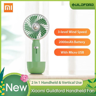 

Xiaomi Mijia Guildford Handheld Fan 2 In 1 Mini Retro Desk Portable Fan USB Rechargeable Air Cooler 3 Speed Fan 2000mAh