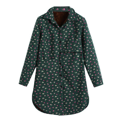 

Toponeto Women Cotton Linen Winter Warm Plus Velvet Coat Folk-Custom Print Outcoat Jacket