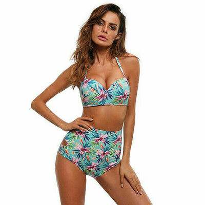 

Womens High Waist Floral Bikini Set Push Up Swimsuit Bathing Suit Summer Beach Swimwear Suit