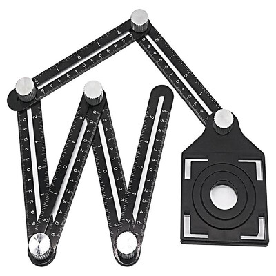 

Universal Upgraded Black Multi Functional Ruler Template Tool Tile Perforating Locator