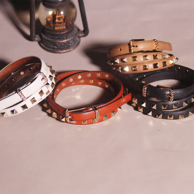 

Explosive first layer cowhide mens pure copper buckle belt Japanese word buckle leather belt