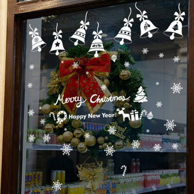 

〖Follure〗Merry Christmas Bell Snowflake Art Wall Sticker Window Wall Sticker Home Decor