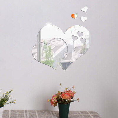 

〖Follure〗Removable Mirror Love Hearts Wall Sticker Decal Art Mural Home Room Decor Gold